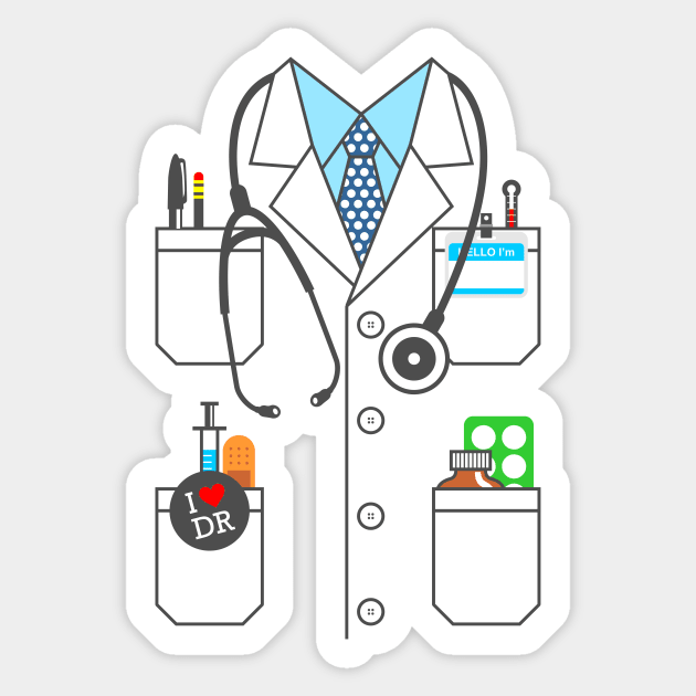 Doctor Costume Lab Coat Cosplay Sticker by teevisionshop